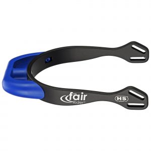 fairRider spurs - aluminium black, neck 20mm blue round flattened