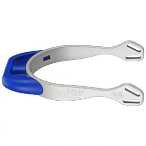 fairRider spurs - aluminium silver, neck 20mm blue round flattened
