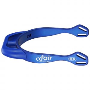 fairRider spurs - aluminium blue, neck 20mm blue round flattened