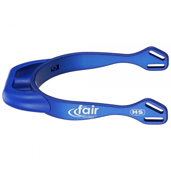fairRider spurs - aluminium blue, neck 20mm blue round flattened
