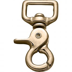Snap hook - brass polished, 21 mm clear width,  length 63 mm