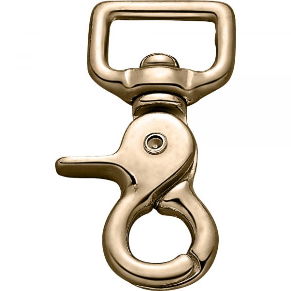 Snap hook - brass polished, 21 mm clear width,  length 63 mm