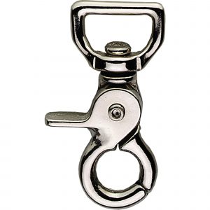 Snap hook - Neverrust highly polished, 21 mm clear width,  length 63 mm