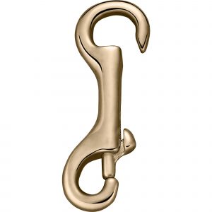 Snap hook - brass polished, 16 mm clear width,  length 87 mm