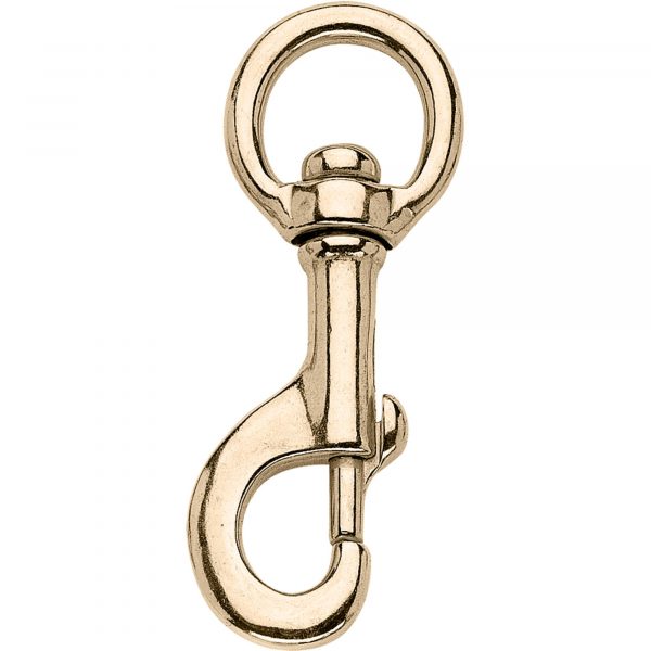 Snap hook - brass polished, 30 mm clear width,  length 116 mm
