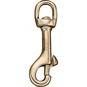 Snap hook - brass polished, 14 mm clear width,  length 78 mm