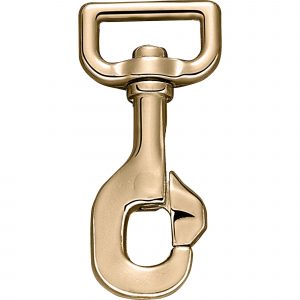Snap hook - Neverrust brass plated, 26 mm clear width,  length 82 mm