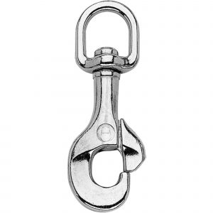 Snap hook - Neverrust highly polished, 18 mm clear width,  length 90 mm