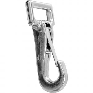Snap hook - Neverrust highly polished, 17 mm clear width,  length 43 mm