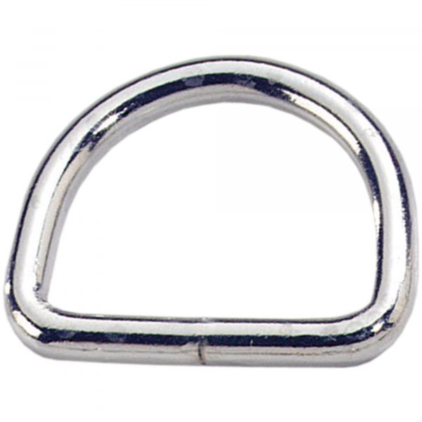 D-Ring, welded - Steel nickel plated, 25 mm clear width