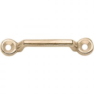 Staple - brass polished, 30 mm clear width