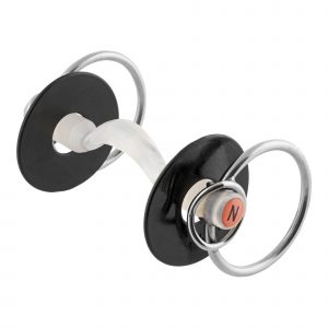Nathe Mullen Mouth bit 20 mm with port and additional small rings - 135 mm (5 1/4")