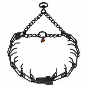 prong collar stainless steel black cliclock