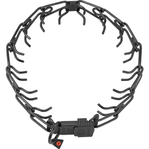 dog prong training collar black stainless steel