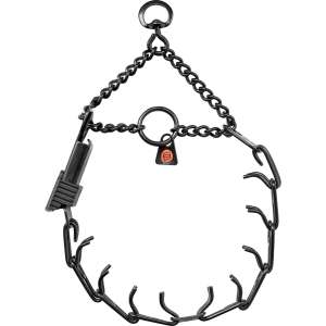 dog training prong collar stainless steel black 16inch