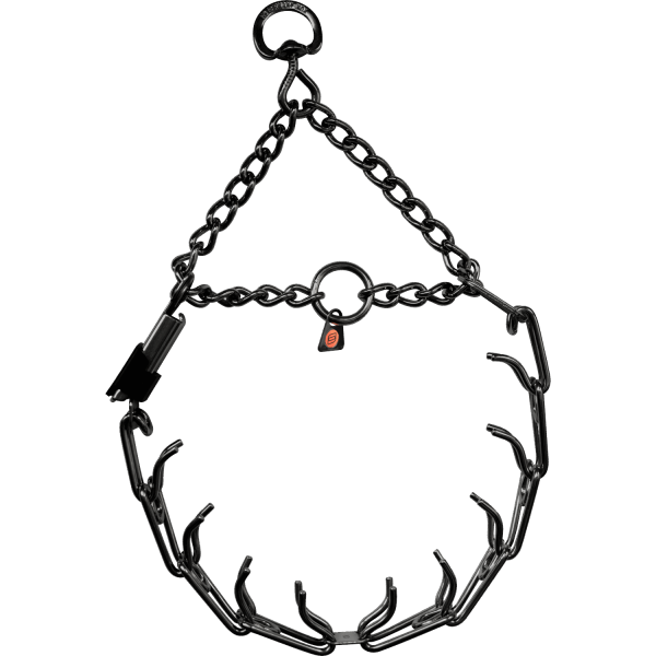 training dog prong collar stainless steel black 23inch