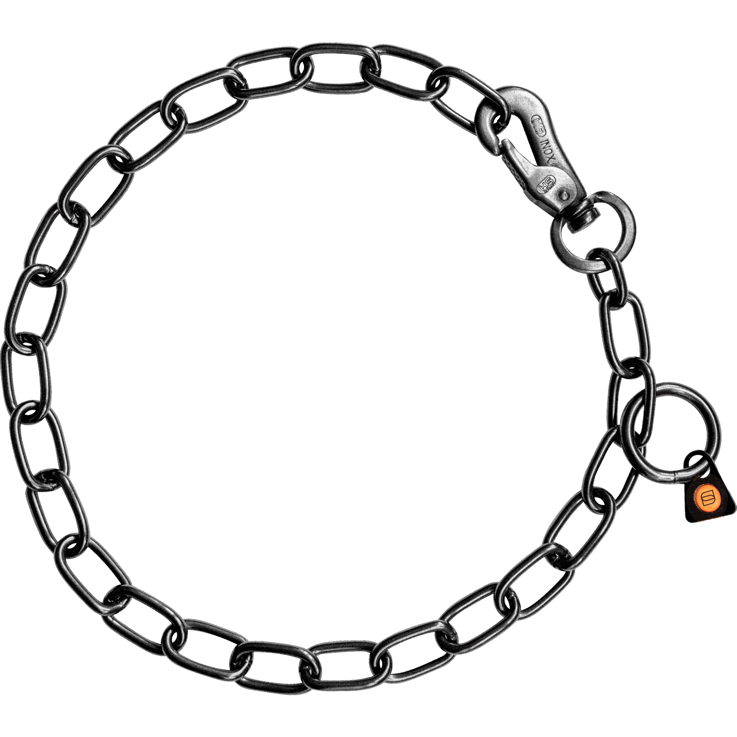 dog chain collar sprenger hook stainless steel black