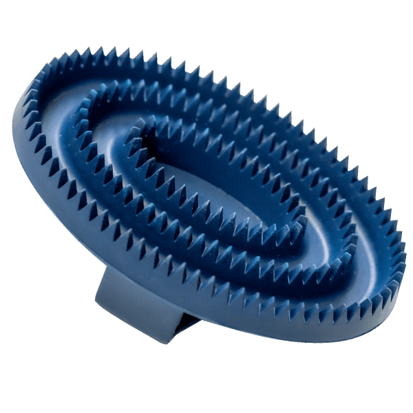 rubber curry comb blue