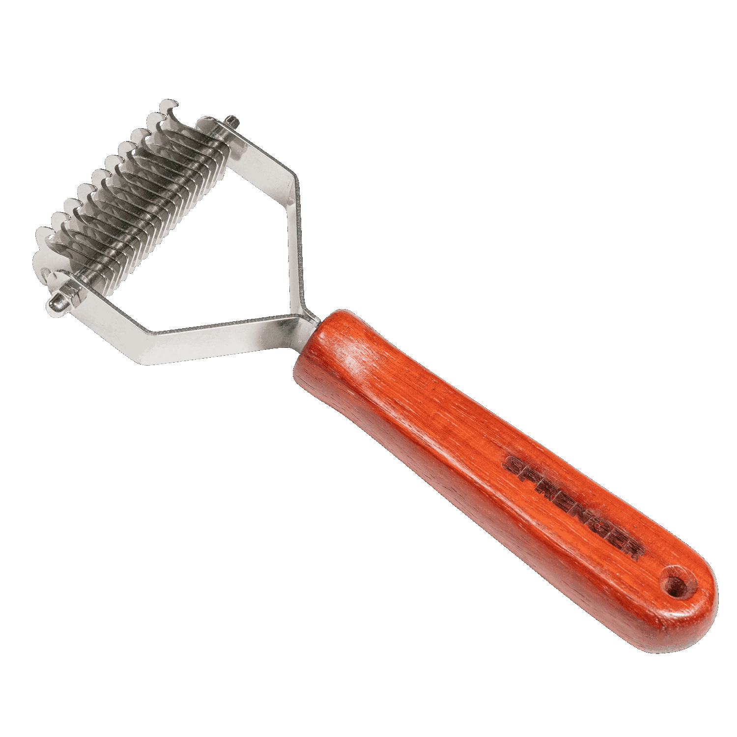 double sided undercoat dog brush wood handle