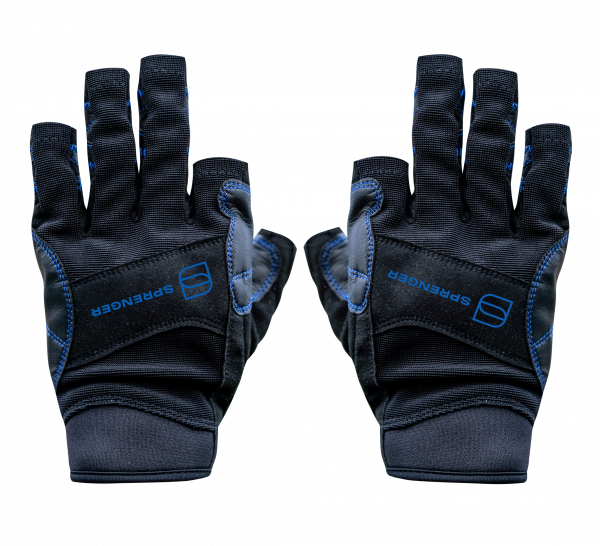 GLOVES BLUE LINE SIZE LARGE, HALF-FINGER