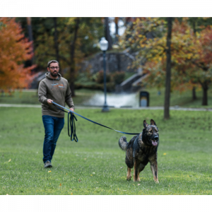 30 FEET / 9,15 M / RUB. LEASH W. HANDLE BLUE LINE