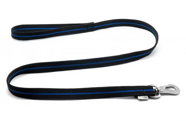 4 FEET / 1,02 M / RUB. LEASH W. HANDLE BLUE LINE