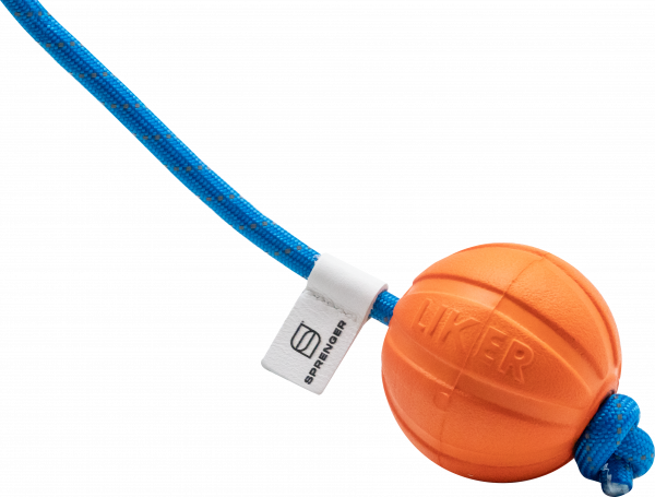 DOG TOY BALL WITH ROPE SMALL 5CM/2INCH - Image 2