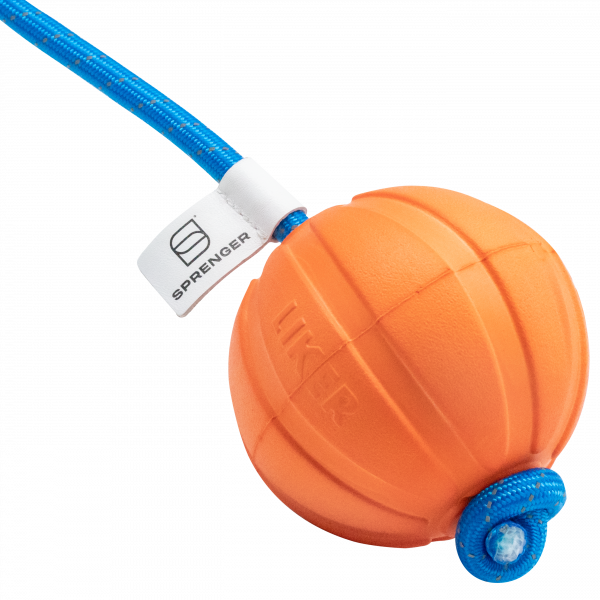 DOG TOY BALL WITH ROPE LARGE 9CM/3.5INCH - Image 2