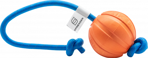 DOG TOY BALL WITH ROPE MEDIUM 7CM/2.75INCH