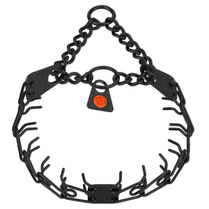 MICRO-PLUS Training Collar with Center-Plate, Assembly Chain, 2 rings - Stainless Steel black, 1.5 mm, 32 cm / 13"