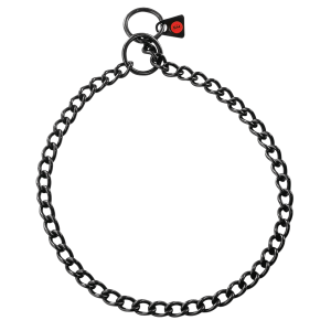 Collar, round links - Stainless steel black, 2.5 mm, 65 cm / 26"
