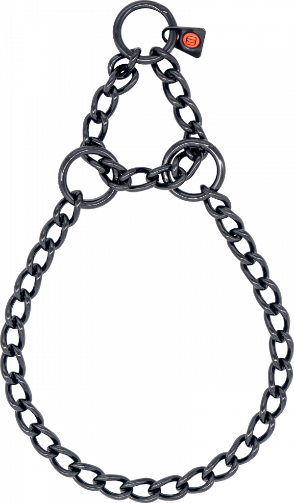 Collar, round links - Stainless Steel Black, 3.0mm