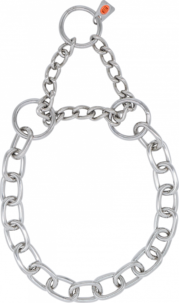 Medium Link Chain Collar with Limited Traction - Stainless Steel, 4.0mm Wire Gauge