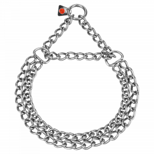 Twin Row Martingale Collar, flat polished links - Stainless Steel, 3.0mm