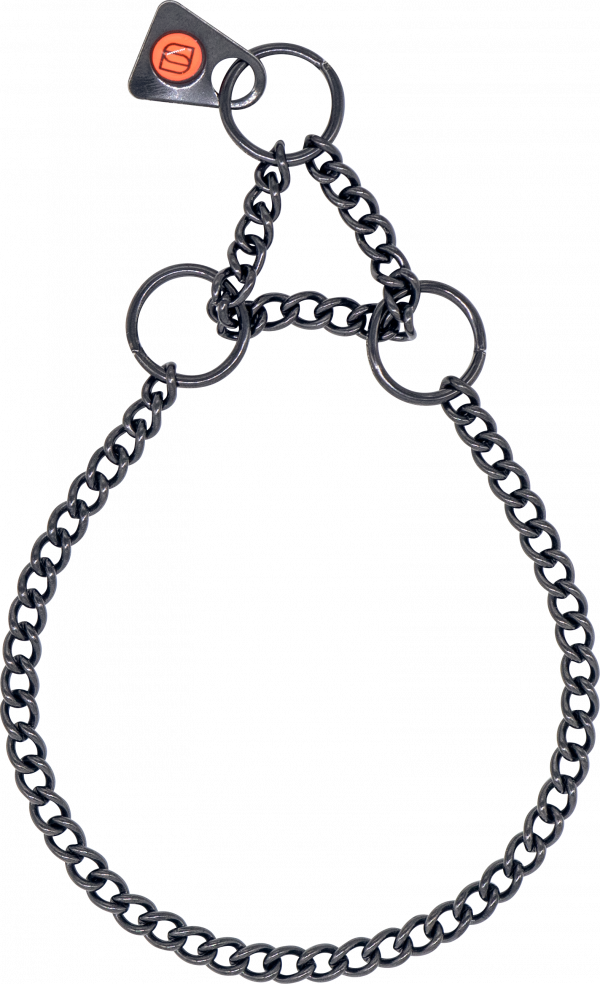 Collar, round links - Stainless Steel Black 1.5mm