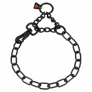 Adjustable Medium Link Chain Collar - Stainless Steel Black, 3.0mm Wire Gauge