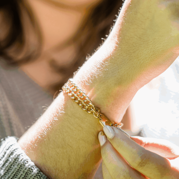 Womens Twin Row Chain Bracelet - Image 4