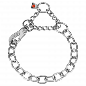 Adjustable Medium Link Chain Collar with SPRENGER Hook - Stainless Steel, 4.0mm Wire Gauge